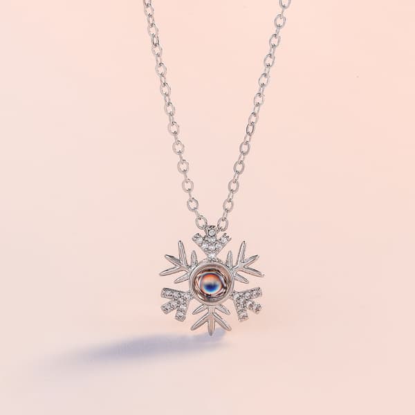 INF Halsband snöflinga med "I love you" på 100 språk Silver