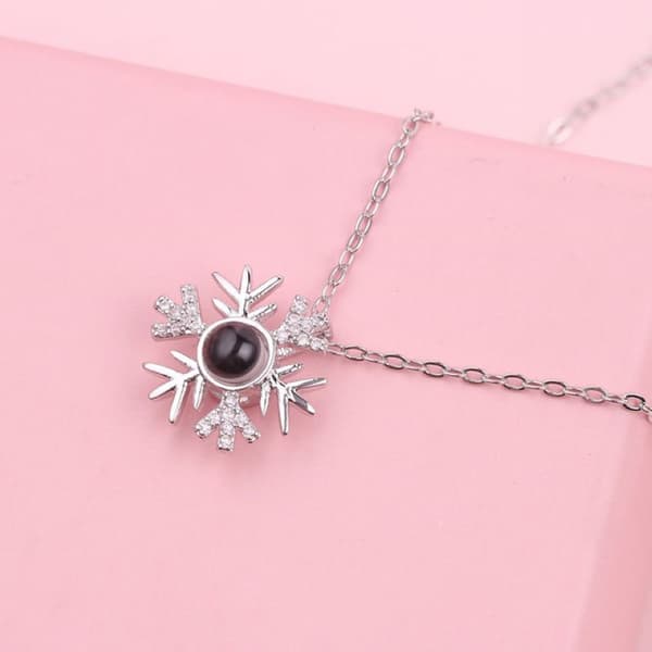 INF Halsband snöflinga med "I love you" på 100 språk Silver