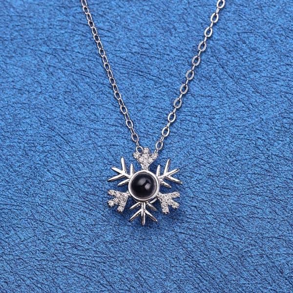 INF Halsband snöflinga med "I love you" på 100 språk Silver