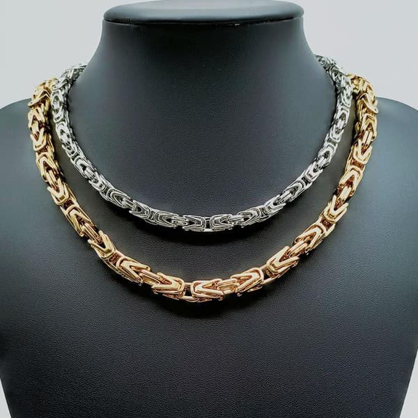 Guld Kejsarlänk halsband i rostfritt stål med 18k guldplätering