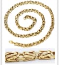 Miniatyrbild 1 av 5: Guld Kejsarlänk halsband i rostfritt stål med 18k guldplätering