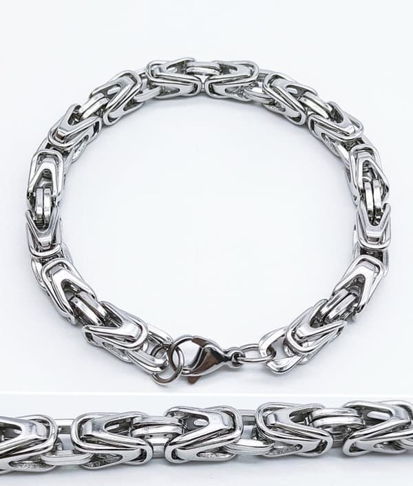Kejsarlänk / armband i Stål som håller färgen livet ut! 6mm tjock,22cm lång