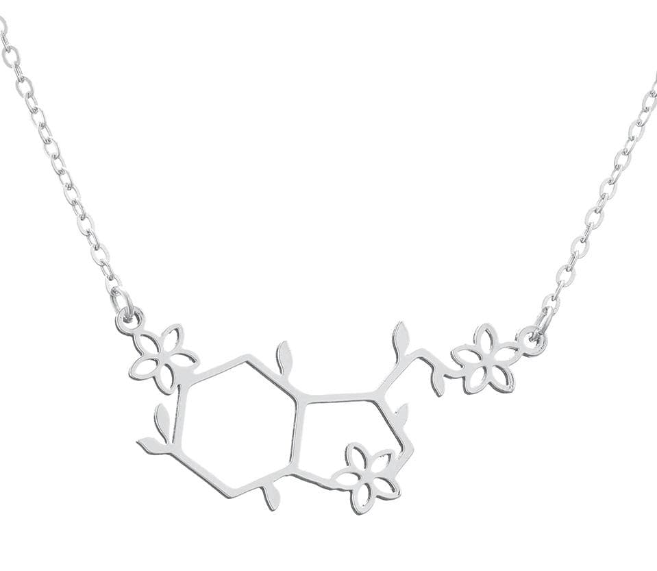 Halsband Molekyl Serotonin Blommor Molecule Kemi