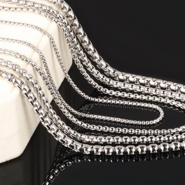 INF Kedjehalsband för män Titanstål Silver 60 cm