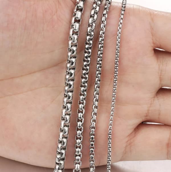 INF Kedjehalsband för män Titanstål Silver 60 cm