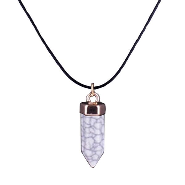 Halsband med Vit Howlit Energisten av Resin Quarts