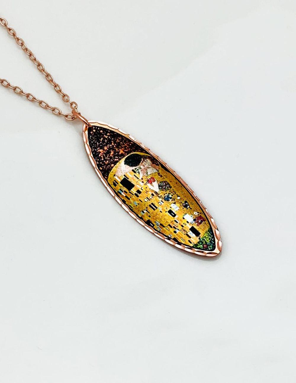 Gustav Klimt The Kiss Line Halsband