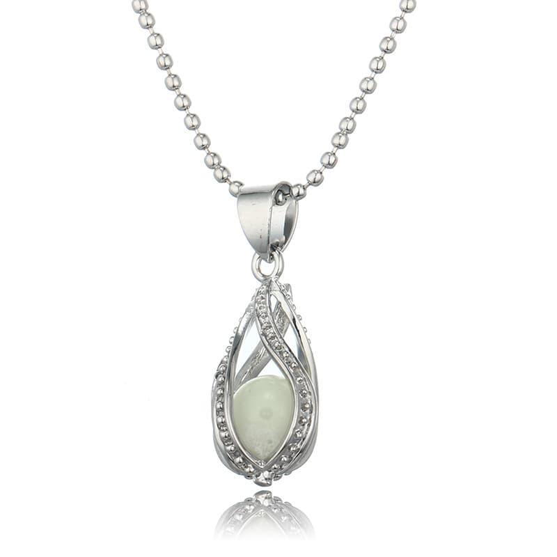Självlysande halsband silver