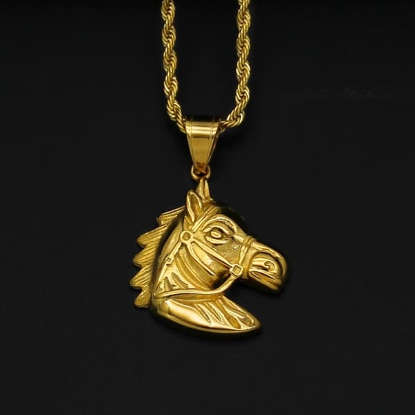 Noorzai Scandinavia -horse head rider gift 18K gilding