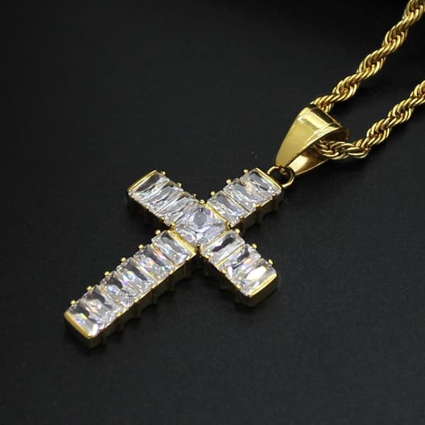 Noorzai Scandinavia - confirmation gift cross with crystals Gold