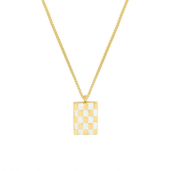 Noorzai Scandinavia - 18K gold checkered unique elegant for women