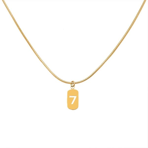 Gold plated necklace angel number 7 meaning gift spiritual