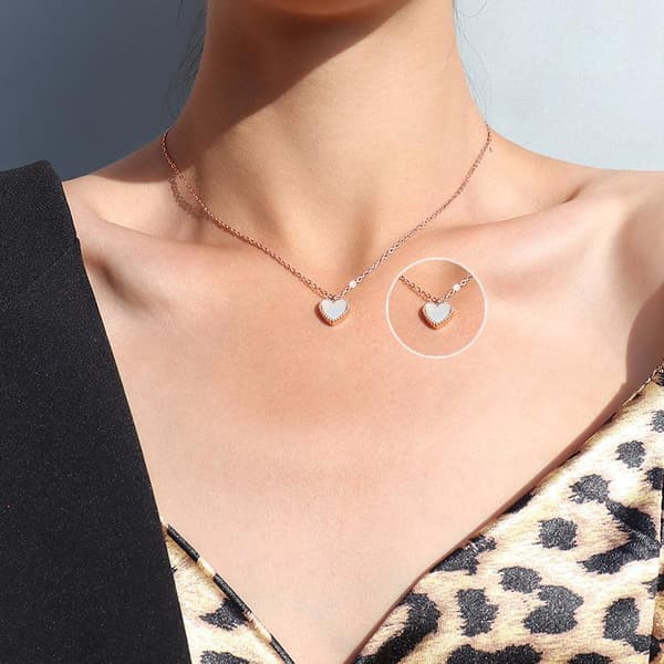 Noorzai Scandinavia - 18K stylish white heart with rhinestone gift White
