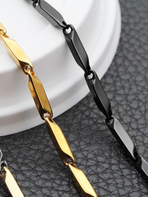 18K gold-plated or stainless steel chain "melon seed" shaped chain
