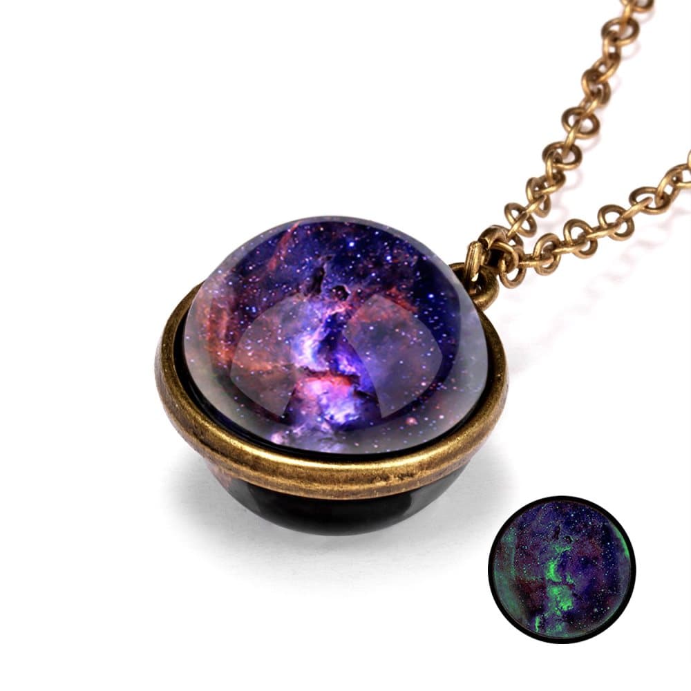 Nebula Galaxy Pendant Halsband Dubbelsidig 7501