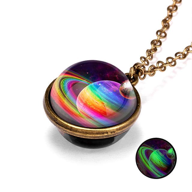 Nebula Galaxy Pendant Halsband Dubbelsidigt 7506