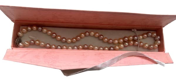 Flerfärgade Sötvattenspärlor Halsband med Sterling silver lås