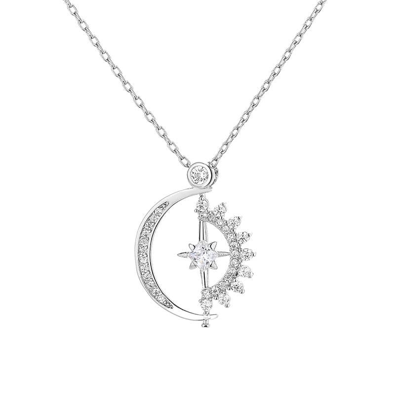 Halsband med hänge Sol och måne Silver