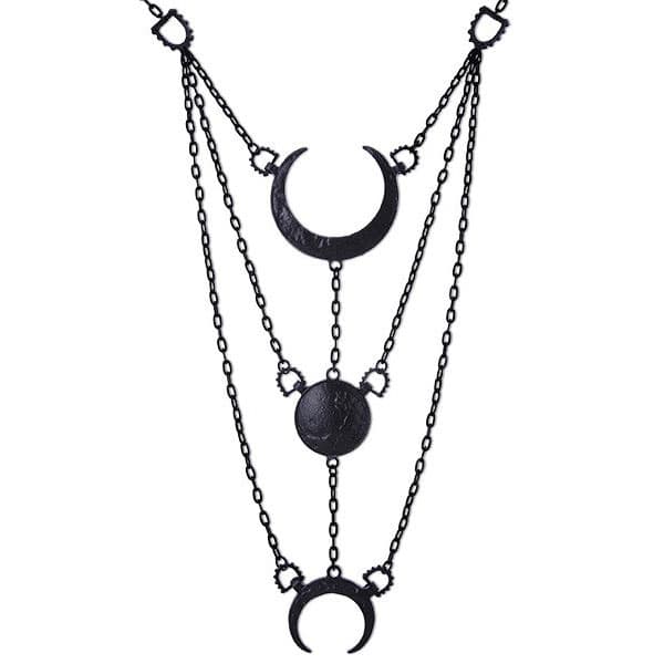 Moon Phases Black Halsband