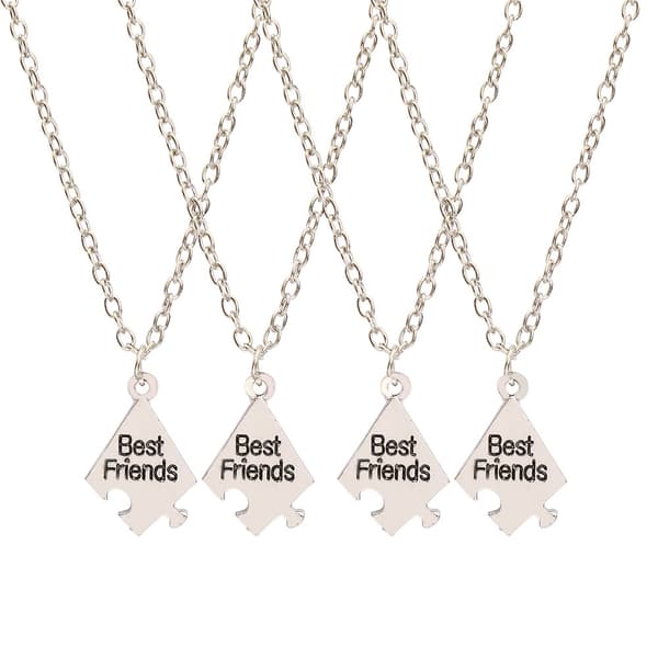 INF Best Friend Friendship Puzzle Halskjeder 4-Pack Sølv