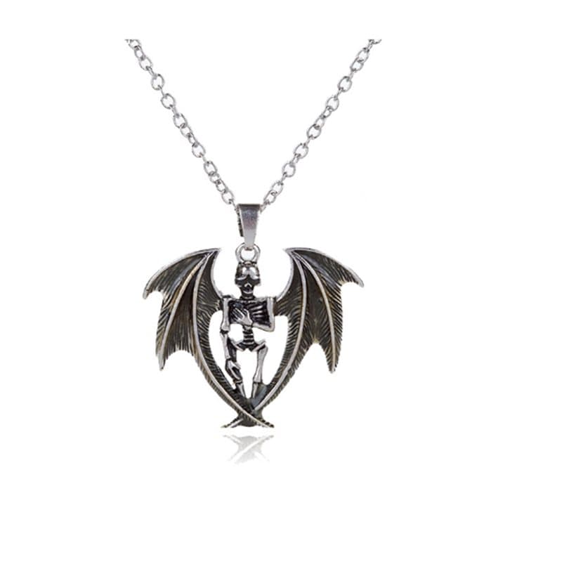 Halsband med skelett - Lyser i mörkret Brons