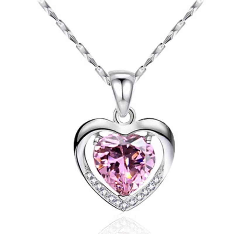 Halsband med hjärthänge Rosa