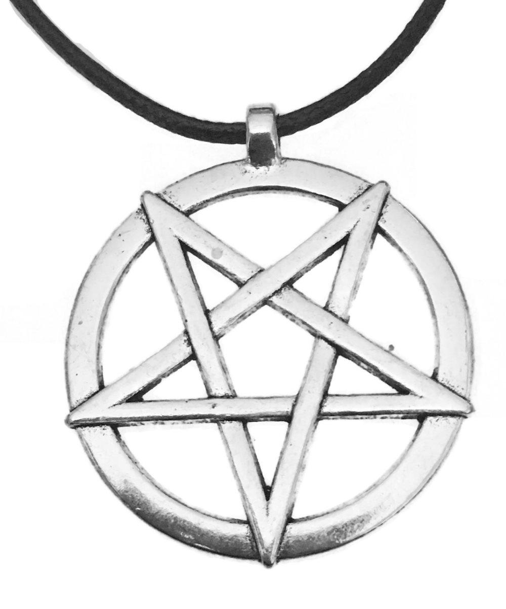 Halsband Pentagram STORT XL Inverterat Ockultism Wicca Pagan REM