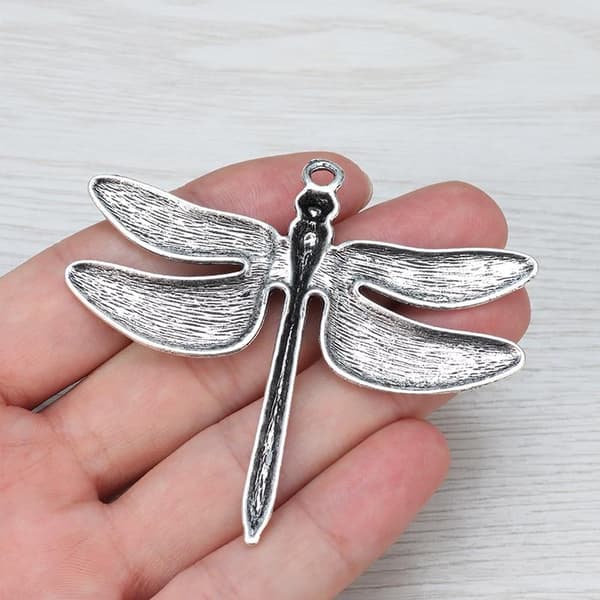 Halsband Trollslända XL Turkos Pärla Dragonfly Rostfri kedja