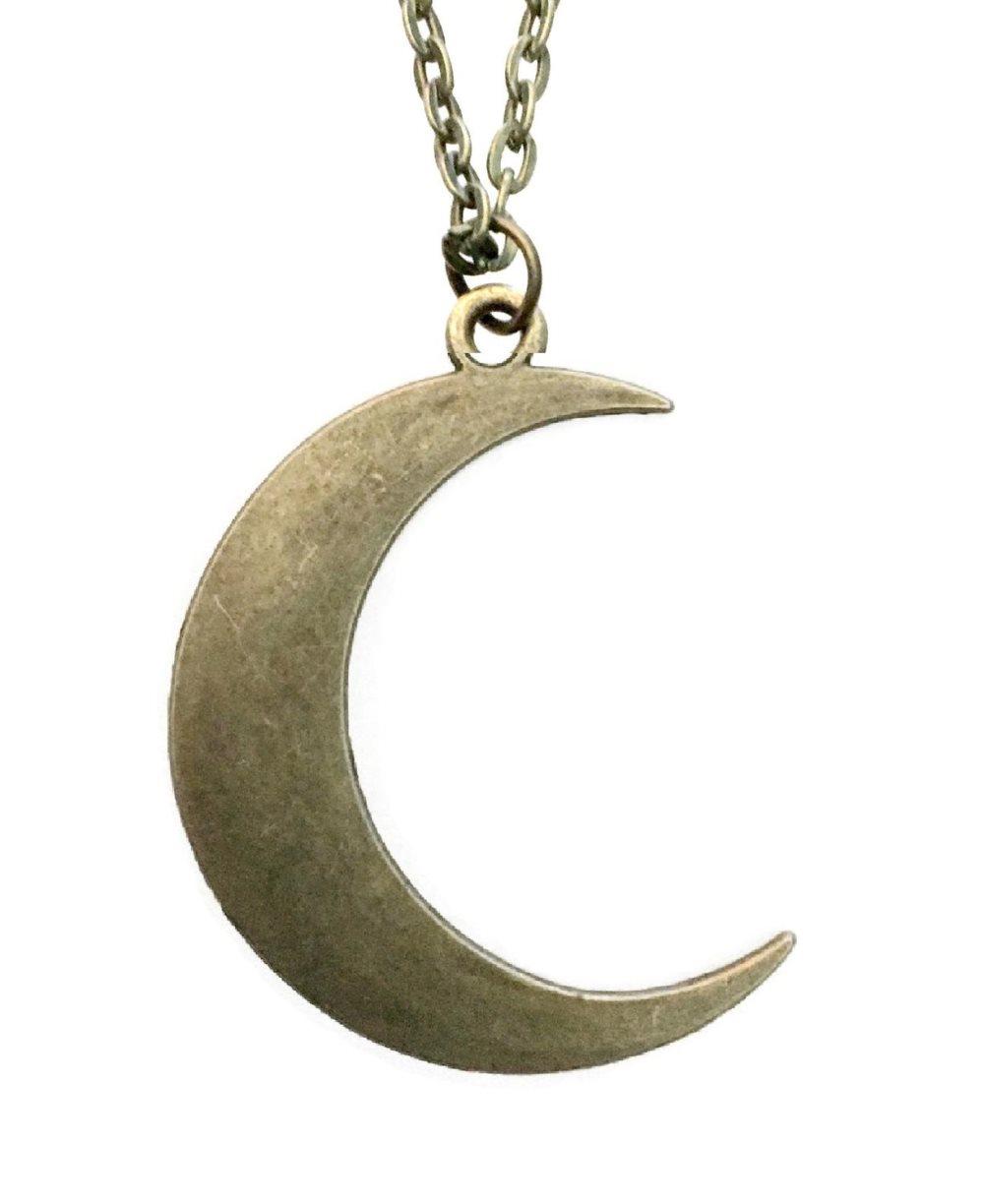 Halsband Måne Crescent Moon Wicca Pagan Halvmåne Bronsfärg