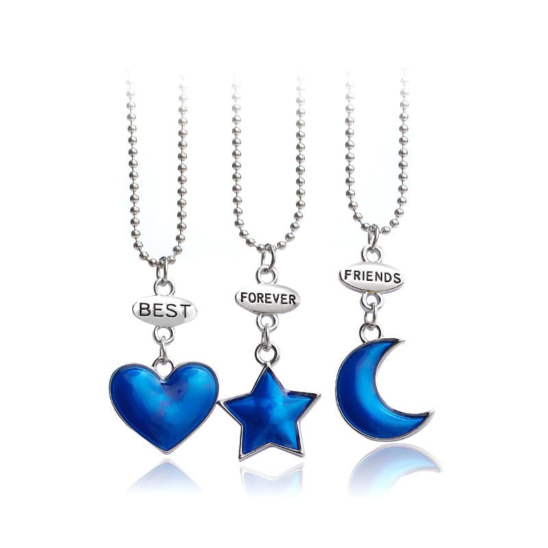 Best Friends Forever Pendant Halsband 3-pack Blå