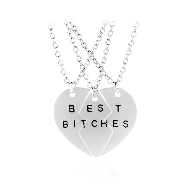 Hjärtapusselhalsband 3-pack Silver
