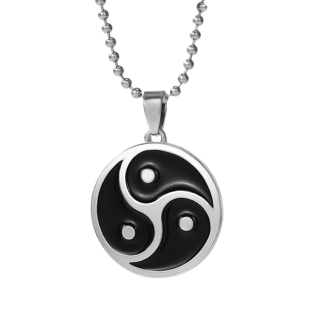 Yin Yang hängande halsband Svart