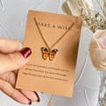 Miniatyrbilde 3 av 4: INF Butterfly anheng Halskjede Gul