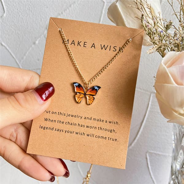 INF Butterfly anheng Halskjede Gul