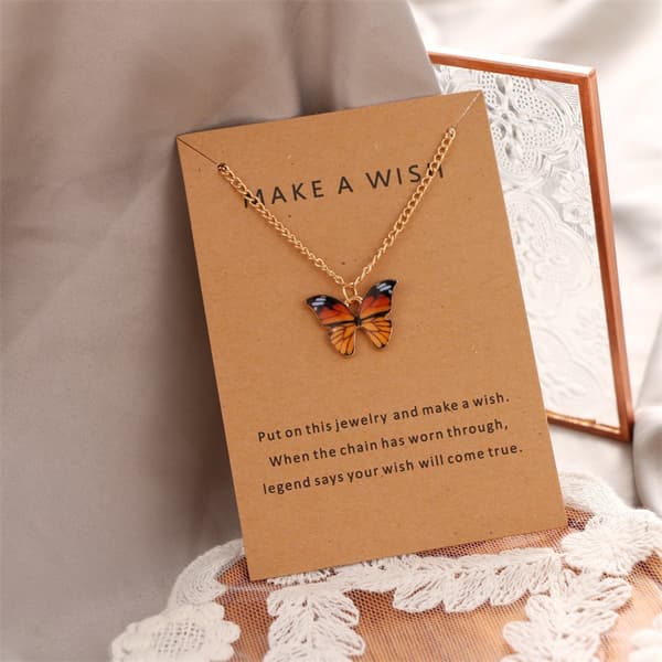 INF Butterfly anheng Halskjede Gul