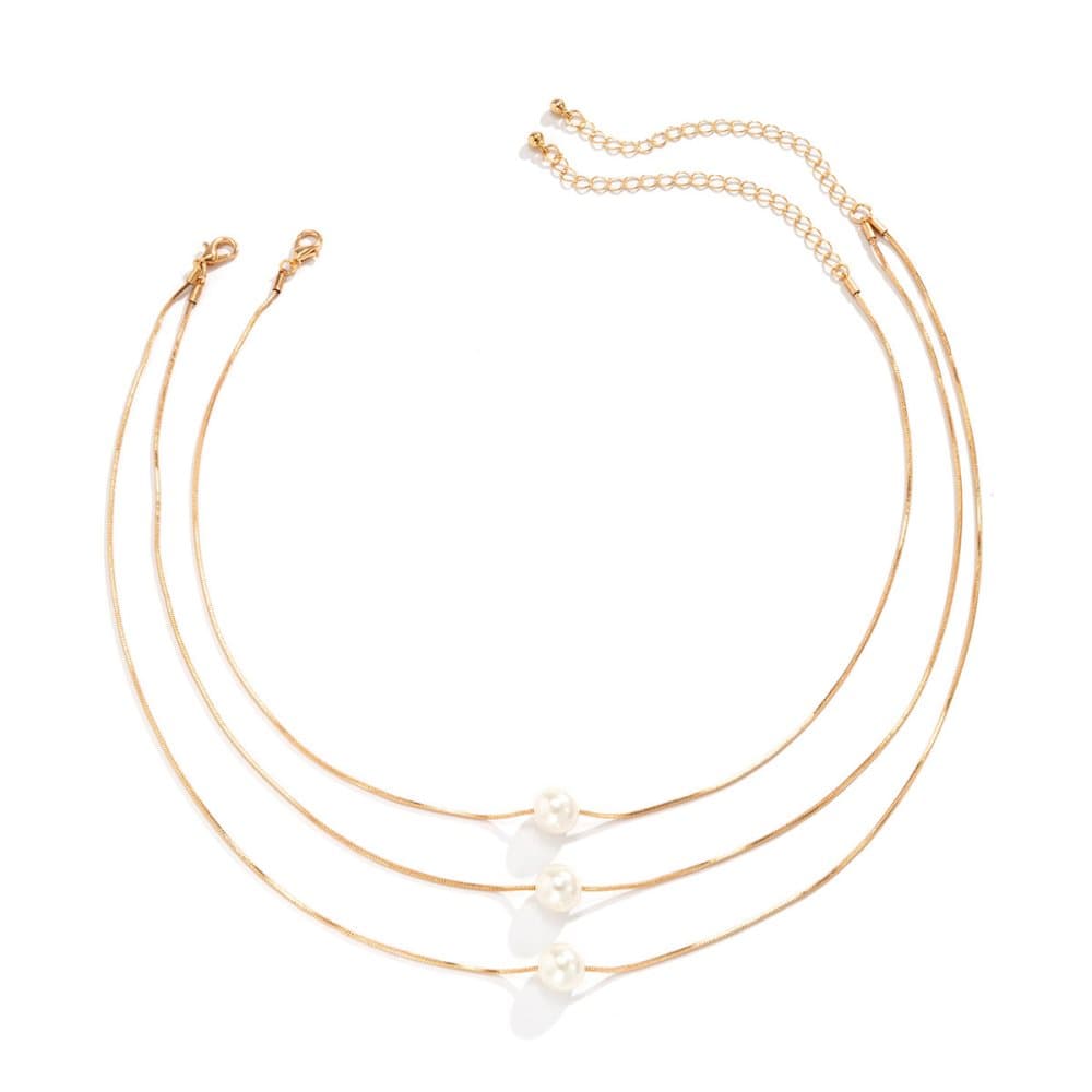 Trippellagers halsband Guld