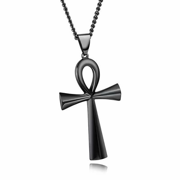 Stilrent Egyptiskt Kors Halsband Svart