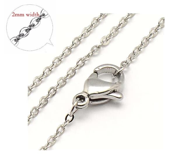 Rostfritt stål HALSBAND KedjaHalskedja 46 cm Stainless Steel