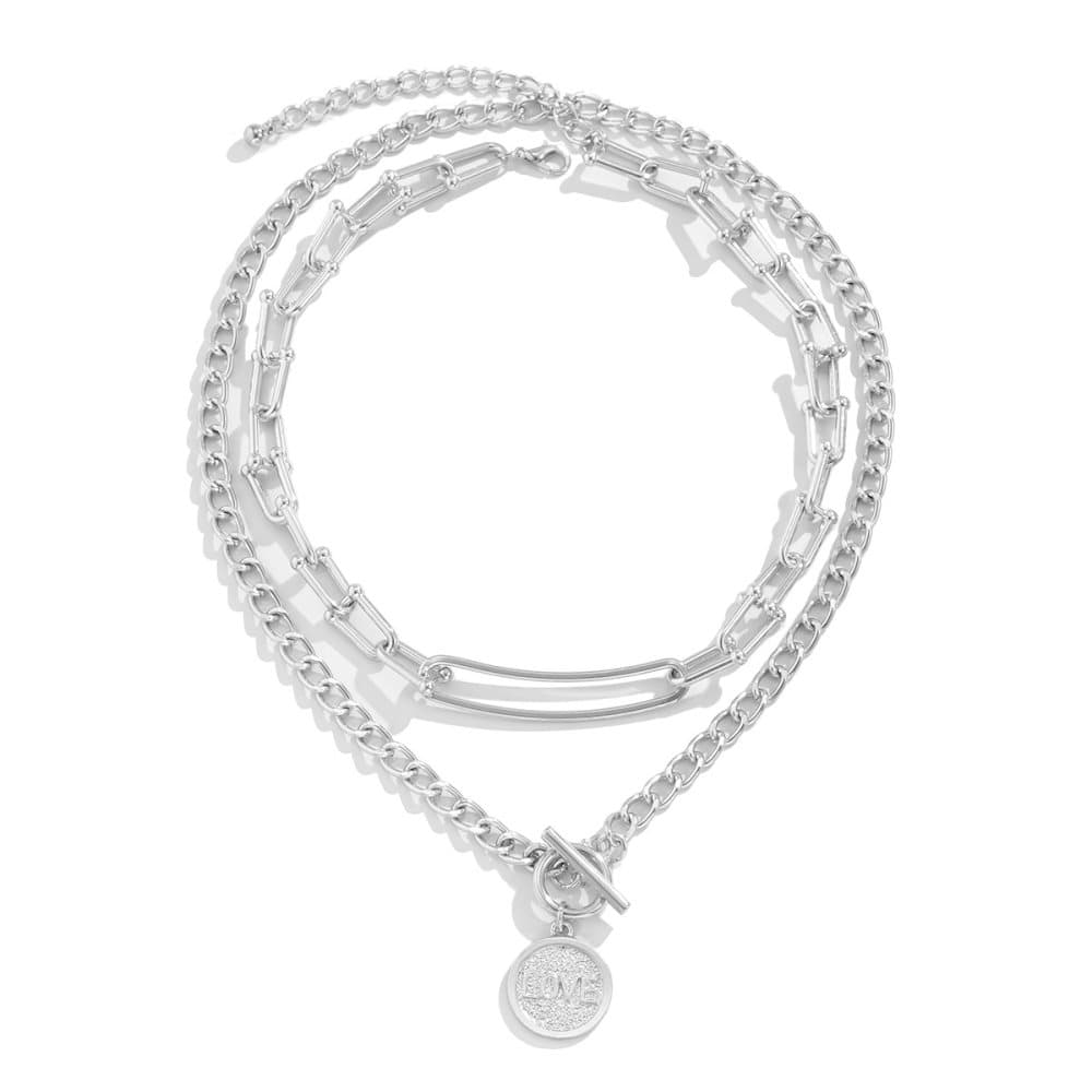 Halsband med dubbla lager Silver