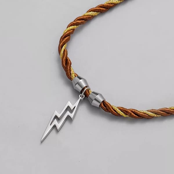 Viileä kaulakoru punottu köysi salama ruostumattomasta teräksestä design miehille