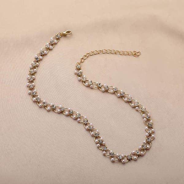 Statement halsband med pärlor strass vacker lyx high class