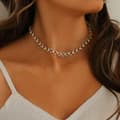 Miniatyrbild 2 av 5: Statement halsband med pärlor strass vacker lyx high class
