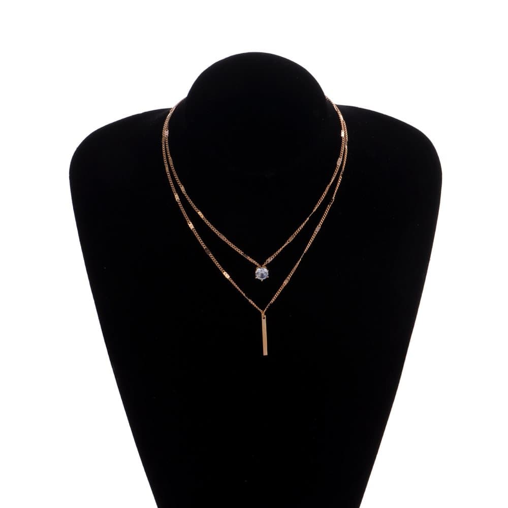Halsband med dubbla lager Guld