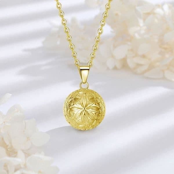 Guldpläterat blomma bola graviditetshalsband