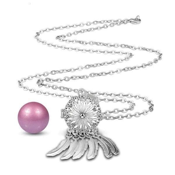 Halsband med bola graviditetsblomma drömfångare rosa klocka