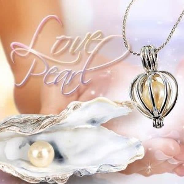 Halsband - Fantasy - Silver - Hjärthänge - Med äkta pärla - Dampresent