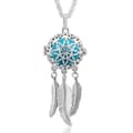 Miniatyrbild 1 av 4: Blue chime dream catcher blomma graviditet bola * Halsbandslängd: 114 cm * Hängsmaterial: Koppar, silverpläterad *