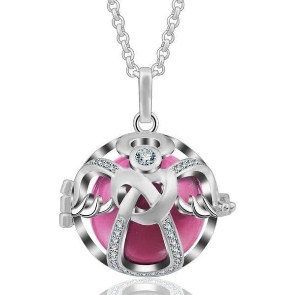 Burgraviditetsbola set med änglakristaller med rosa boll