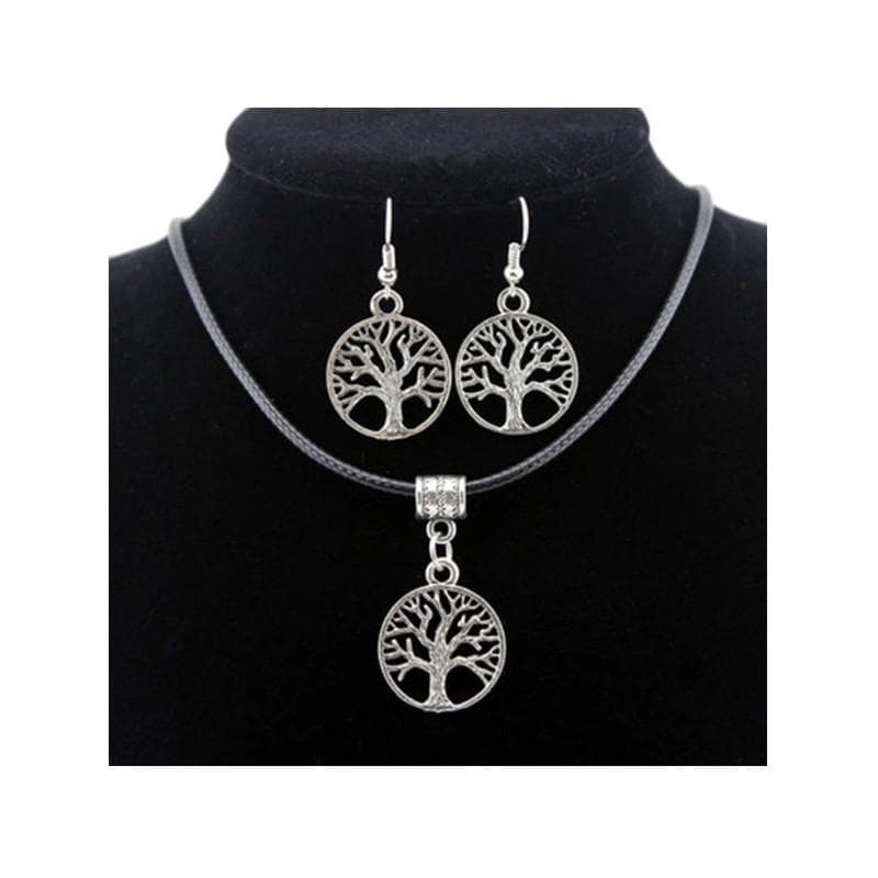 Halsband Örhängen Trä Symbol