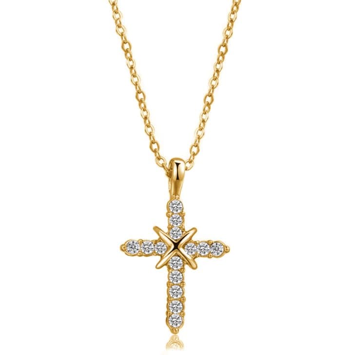 Elegant Hålbart Kors Halsband